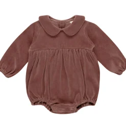 Peter Pan Romper in Cranberry by Quincy Mae - Last Ones In Stock - 6-18 Months