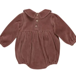 Peter Pan Romper in Cranberry by Quincy Mae - Last Ones In Stock - 6-18 Months