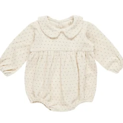 Peter Pan Romper in Polka Dot by Quincy Mae