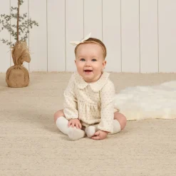 Peter Pan Romper in Polka Dot by Quincy Mae