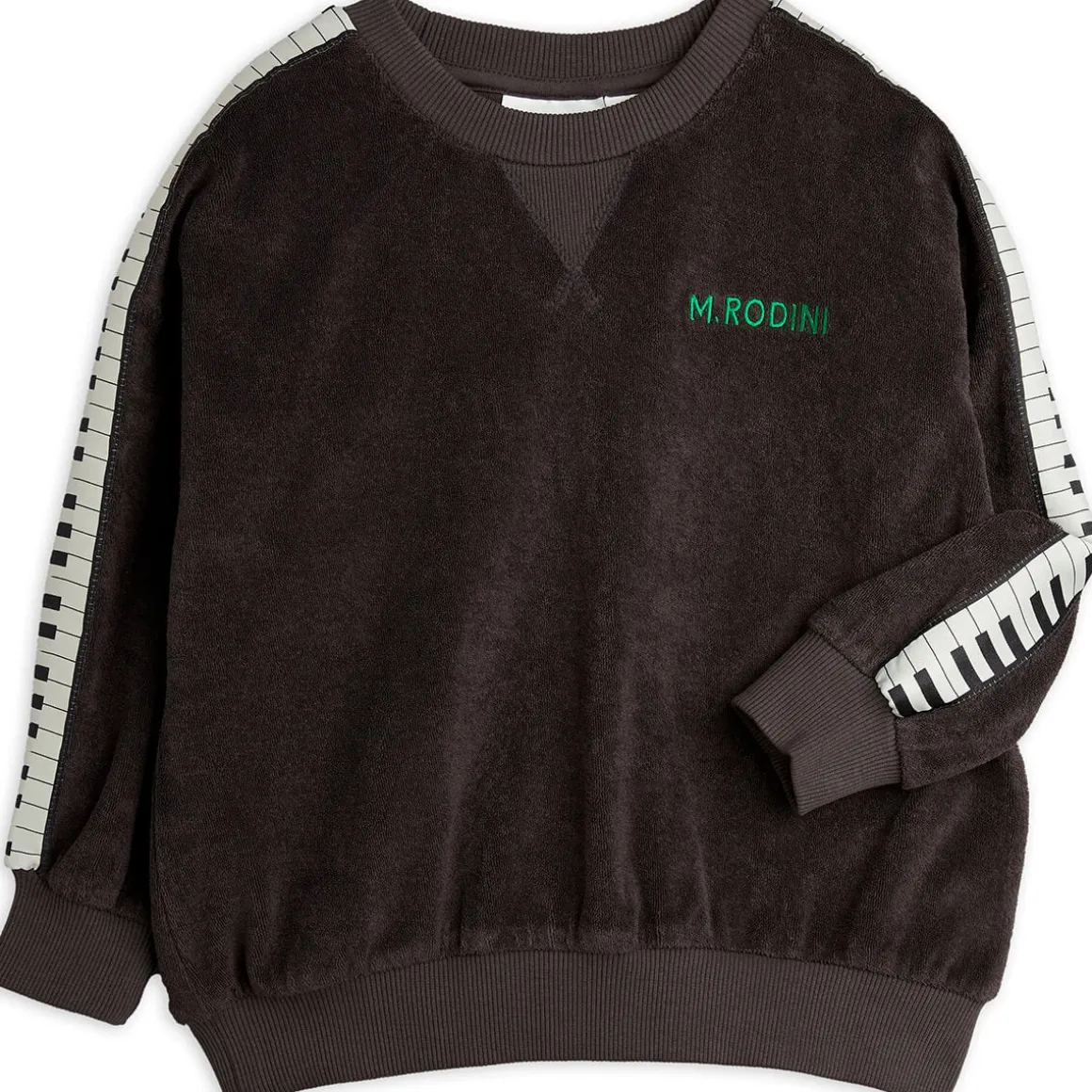 Piano Terry Sweatshirt in Black by Mini Rodini