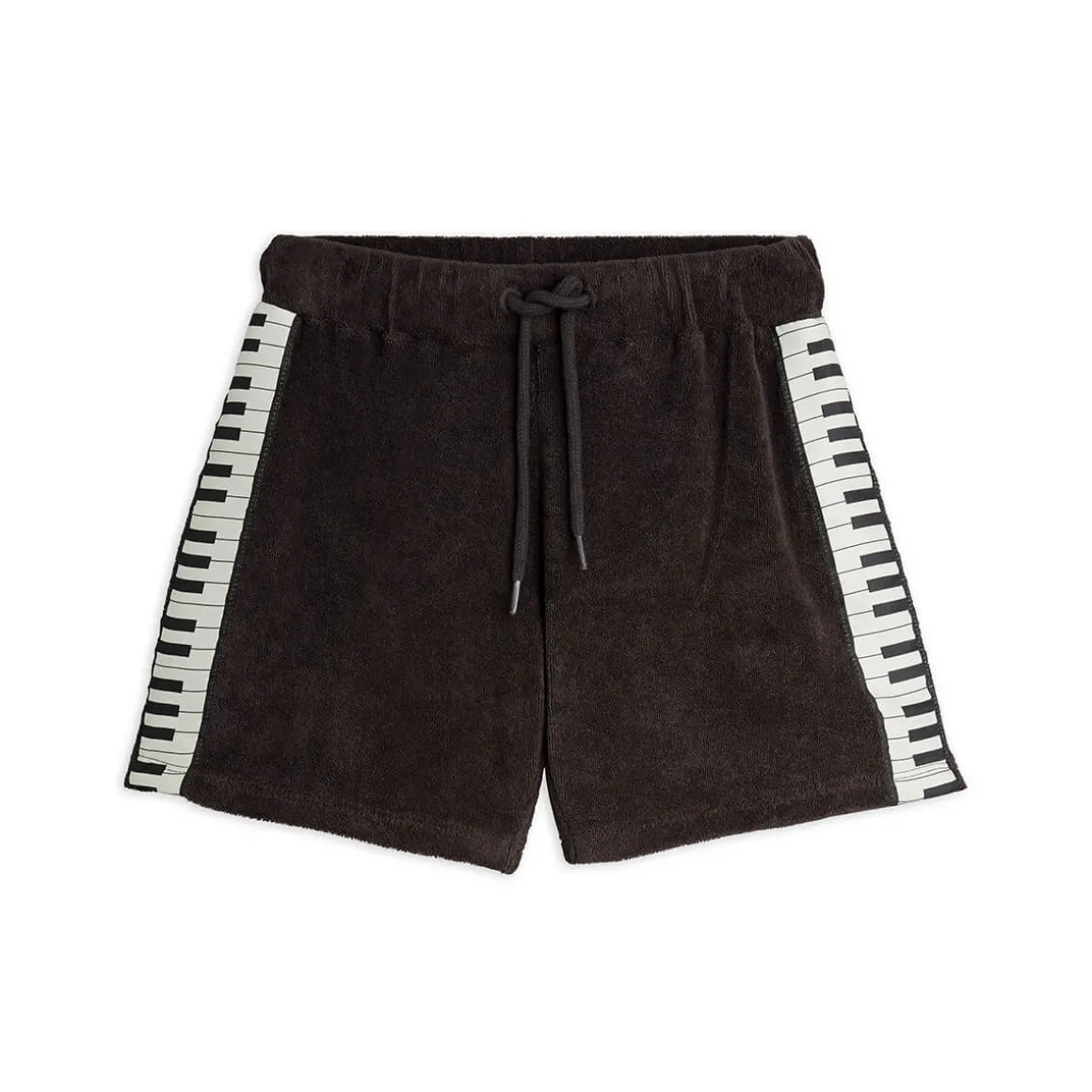 Piano Terry Sweatshorts in Black by Mini Rodini