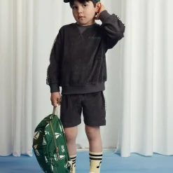 Piano Terry Sweatshorts in Black by Mini Rodini