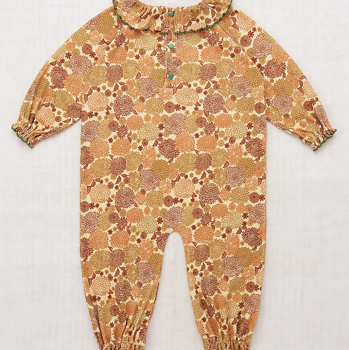 Pierrot Onesie in Acorn Chrysanthemum by Misha & Puff