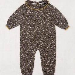 Pierrot Onesie in Carbon / Periwinkle Mini Floral by Misha & Puff
