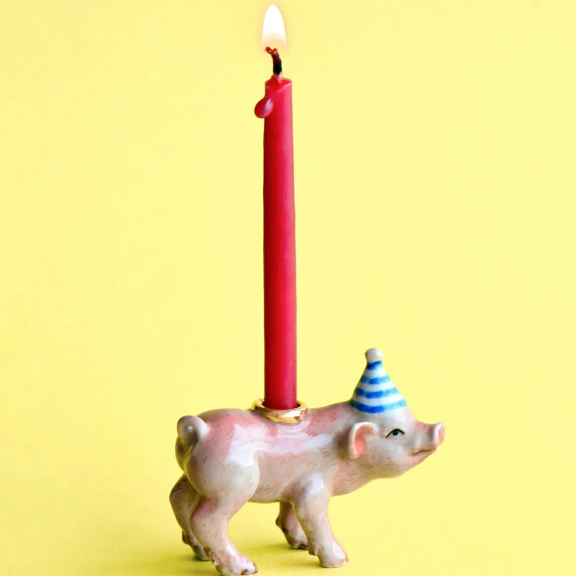 Pig Ceramic Cake Topper by Camp Hollow