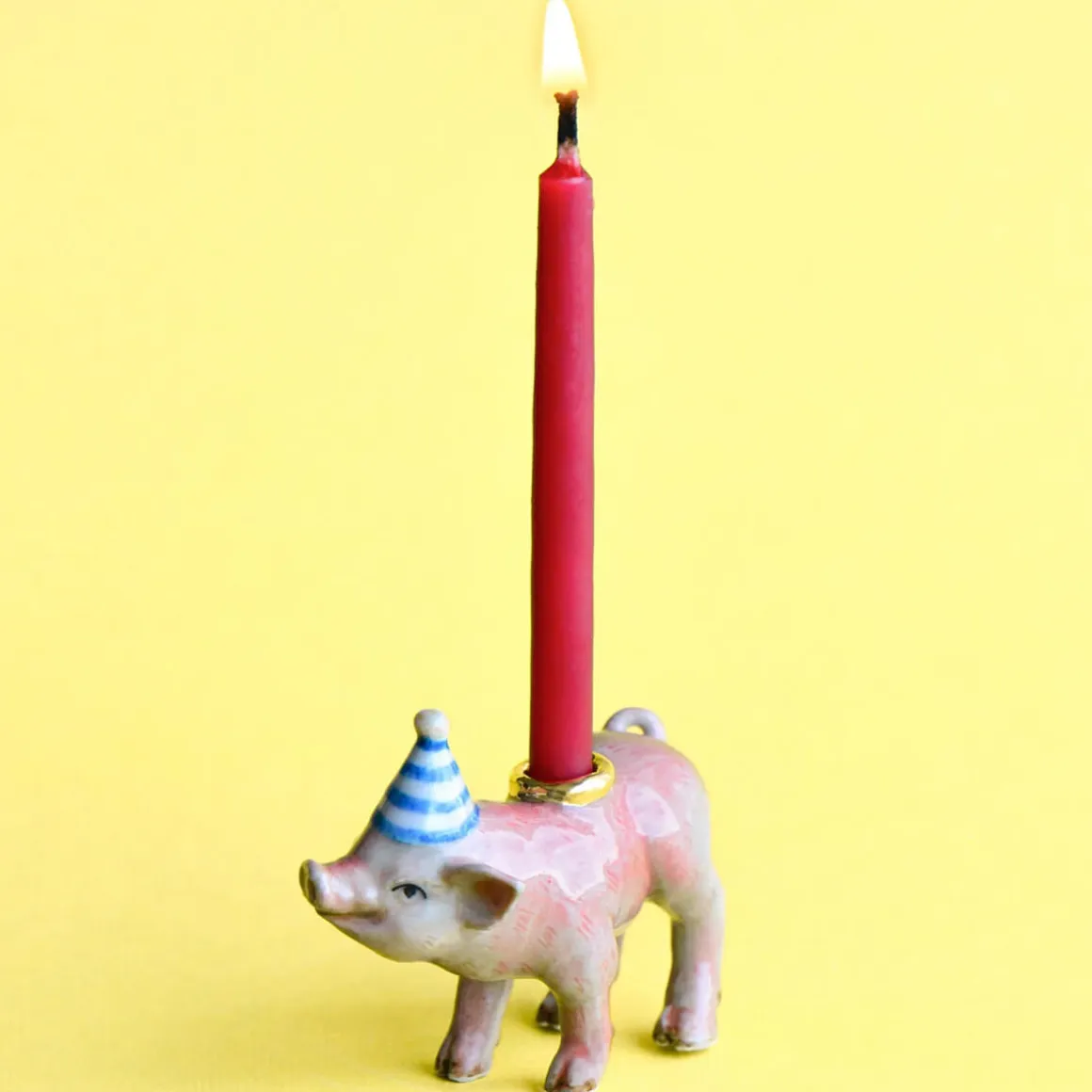 Pig Ceramic Cake Topper by Camp Hollow