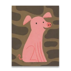 Pig Mini Greetings Card by Lisa Jones Studio