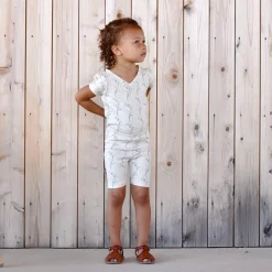 Pima Bike Short in Linen Trellis by Iver & Isla