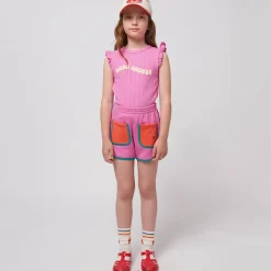 Pink Colour Block Shorts by Bobo Choses