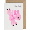 Pink Lamb New Baby Greetings Card by Petra Boase