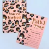Pink Leopard Party Invitations (Pack of 10) by Eleanor Bowmer