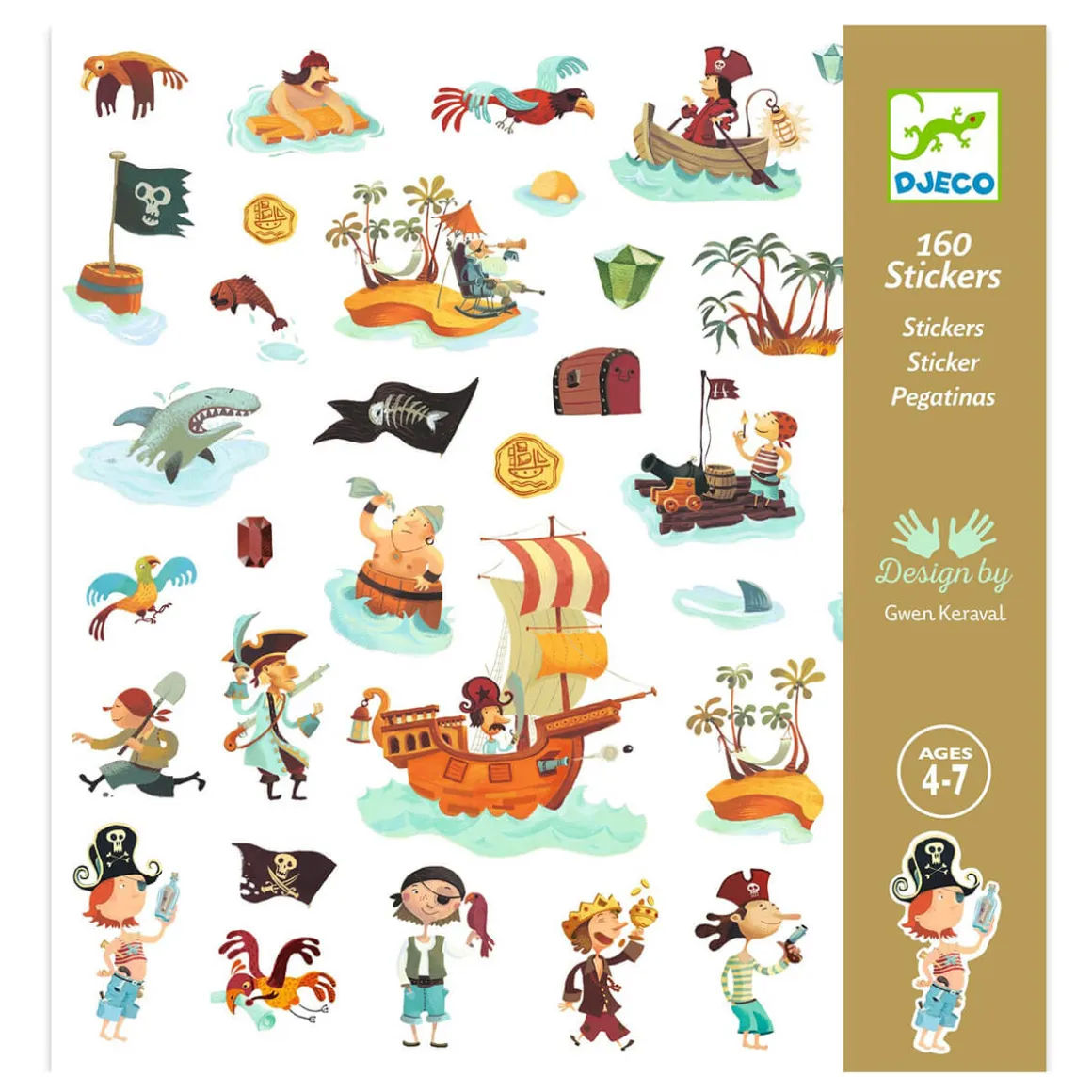 Pirates 160 Paper Stickers by Djeco