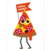 Pizza Guy Greetings Card by Dicky Bird