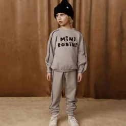 Plain Piping Sweatpants in Grey by Mini Rodini