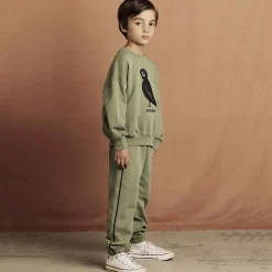Plain Piping Sweatpants in Green by Mini Rodini