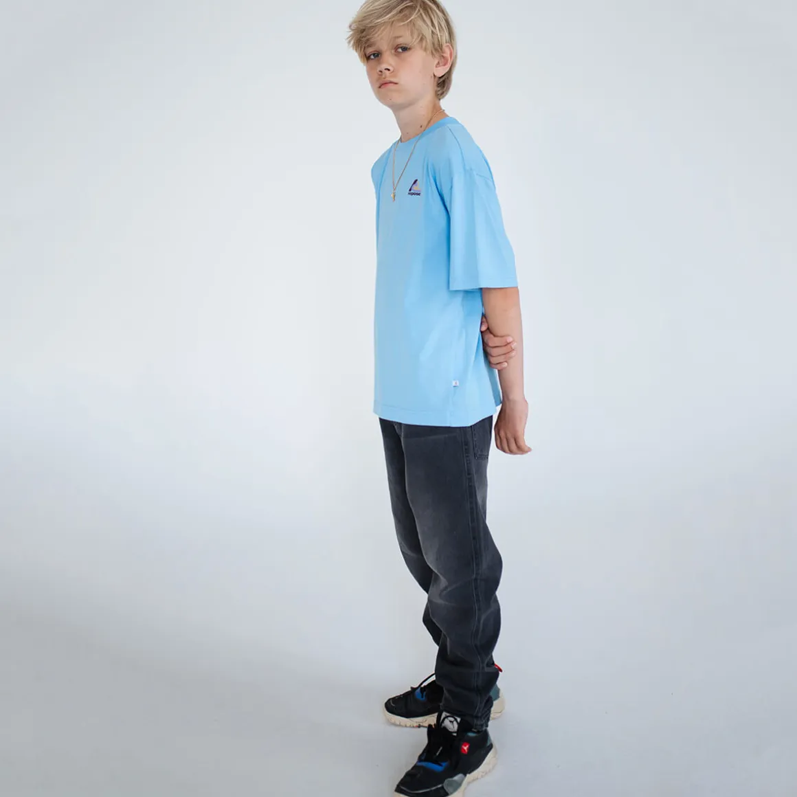 5 Pocket Jeans in Middle Grey by Repose AMS