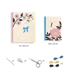 Poetic Garden Embroidered Notebook DIY Craft Kit by Djeco