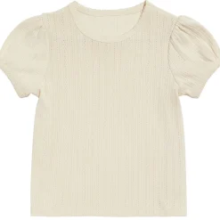 Pointelle Tee in Buttermilk by Little Cotton Clothes