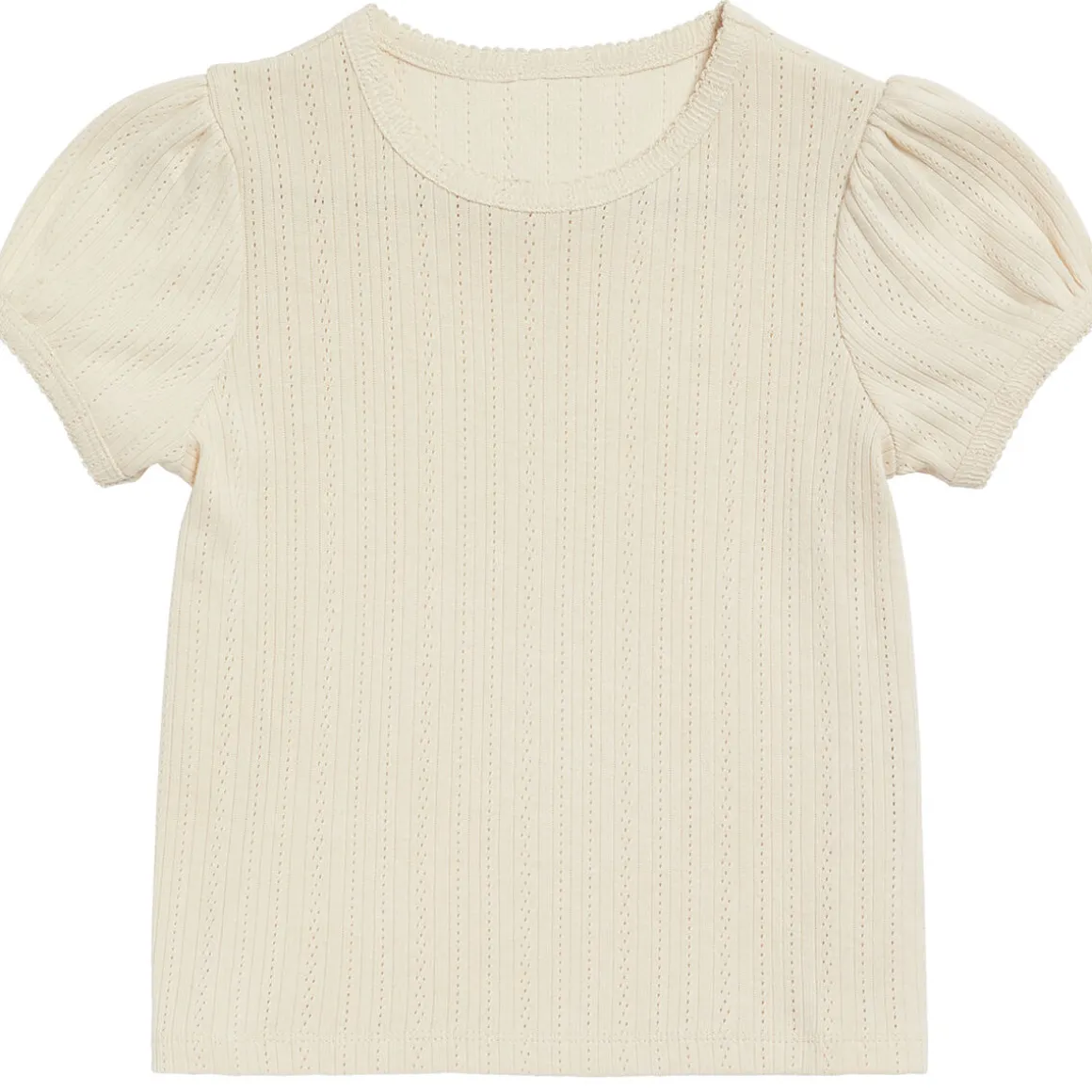 Pointelle Tee in Buttermilk by Little Cotton Clothes