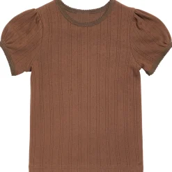 Pointelle Tee in Cinnamon by Little Cotton Clothes
