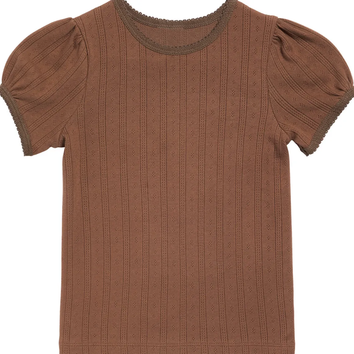 Pointelle Tee in Cinnamon by Little Cotton Clothes