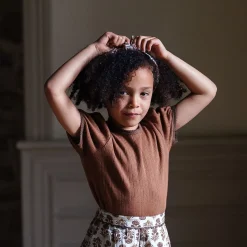 Pointelle Tee in Cinnamon by Little Cotton Clothes