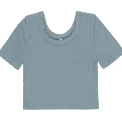Pointelle Tee in Ocean by Rylee & Cru