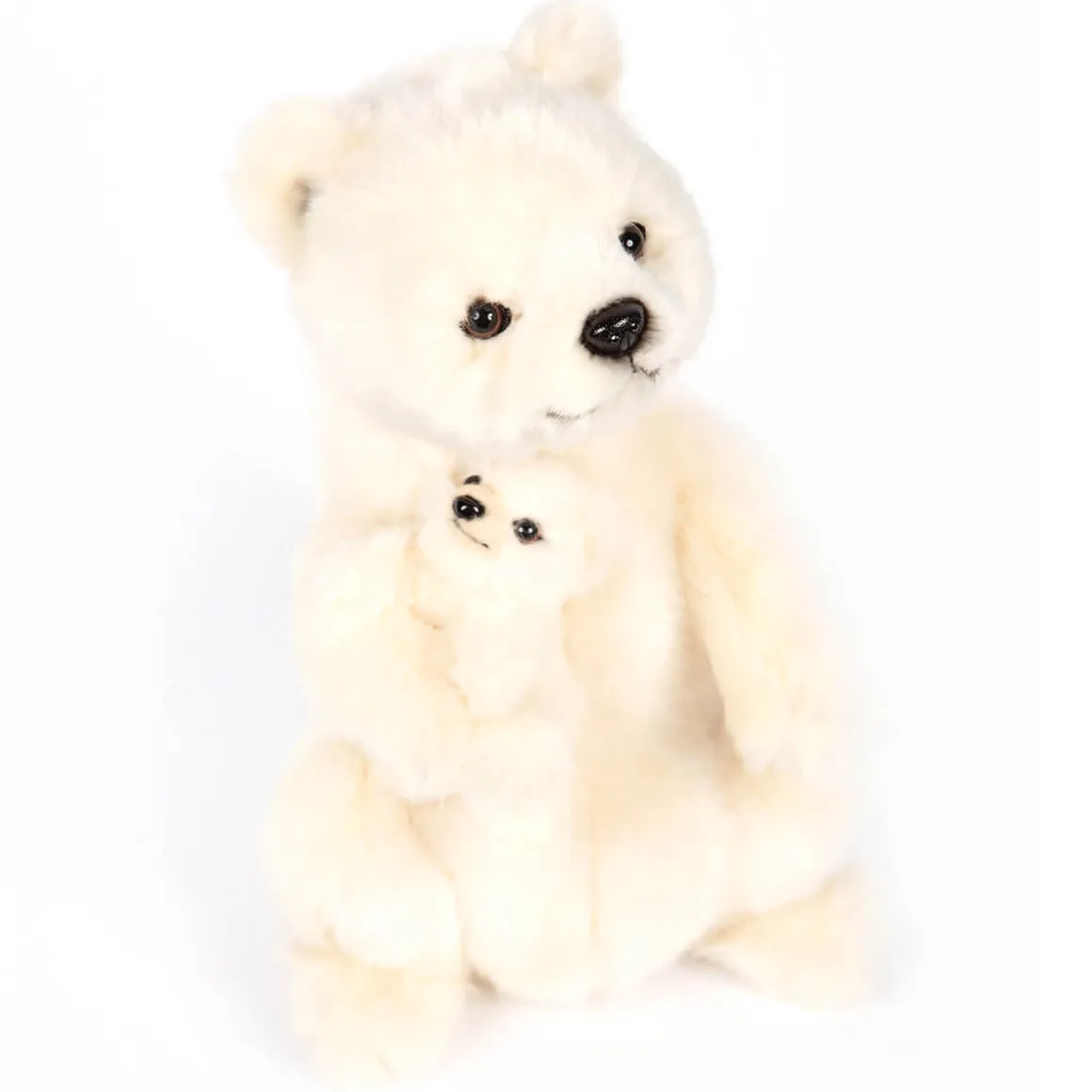 Polar Bear Mama With Baby (31cm) by Hansa