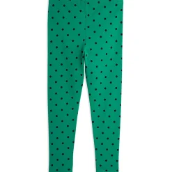 Polka Dot Leggings in Green by Mini Rodini