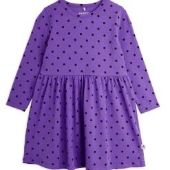 Polka Dot Long Sleeve Dress in Purple by Mini Rodini