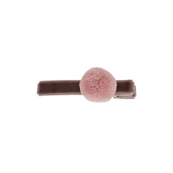 Pom Pom Alligator Hair Clip in Mole / Dusty Pink by Bon Dep