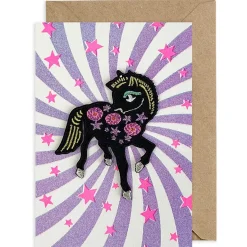 Pony Iron On Patch Greetings Card by Petra Boase