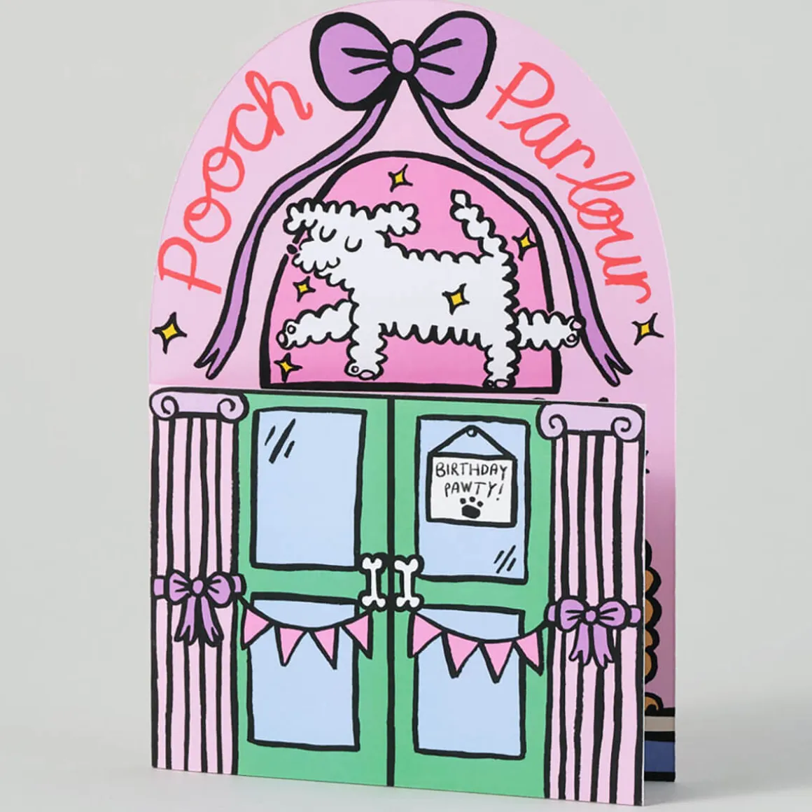 Pooch Parlour Die Cut Birthday Greetings Card by Alice Bowsher for Wrap