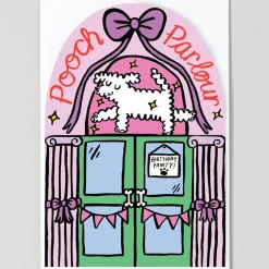 Pooch Parlour Die Cut Birthday Greetings Card by Alice Bowsher for Wrap