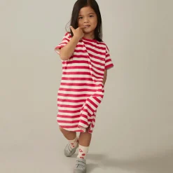 POP Terry Oversized Dress in Cherry / Cream by Gray Label