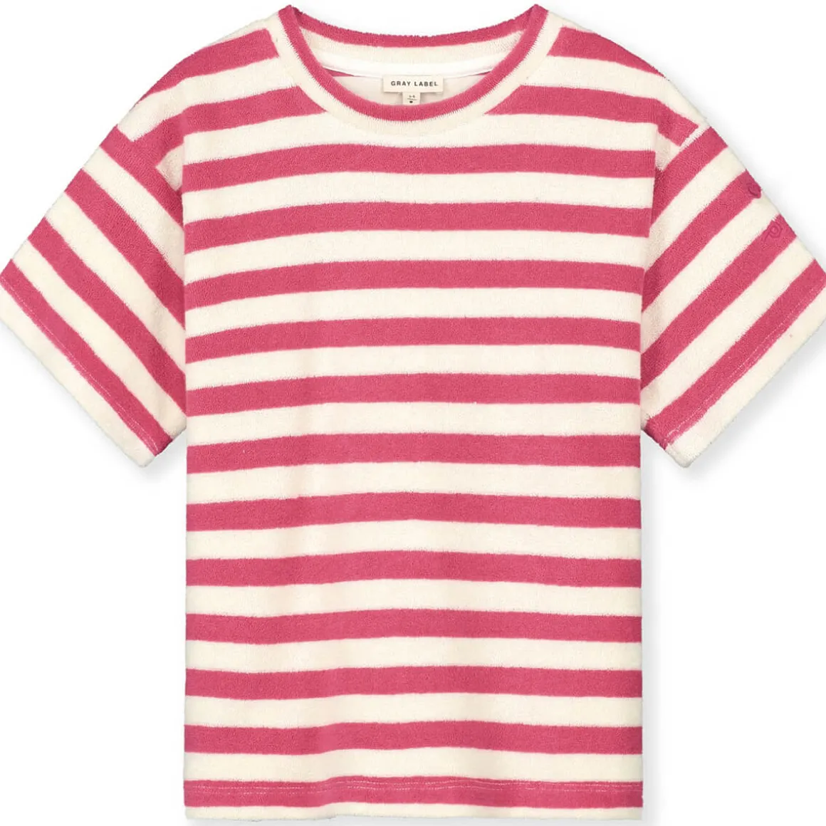 POP Terry Oversized Tee in Cherry / Cream by Gray Label