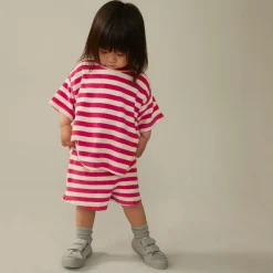 POP Terry Shorts in Cherry / Cream by Gray Label