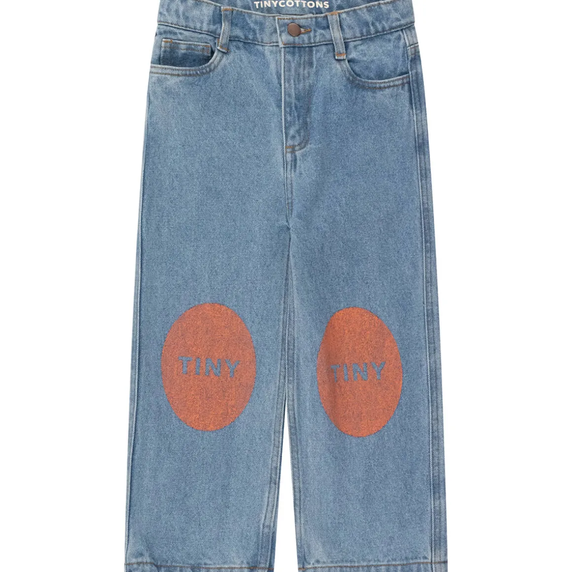 Printed Jeans in Medium Wash Denim by Tinycottons