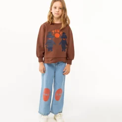 Printed Jeans in Medium Wash Denim by Tinycottons