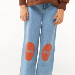 Printed Jeans in Medium Wash Denim by Tinycottons