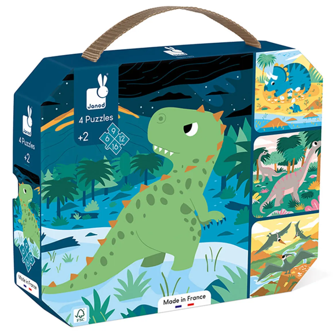 4 Progressive Dinosaur Puzzles by Janod