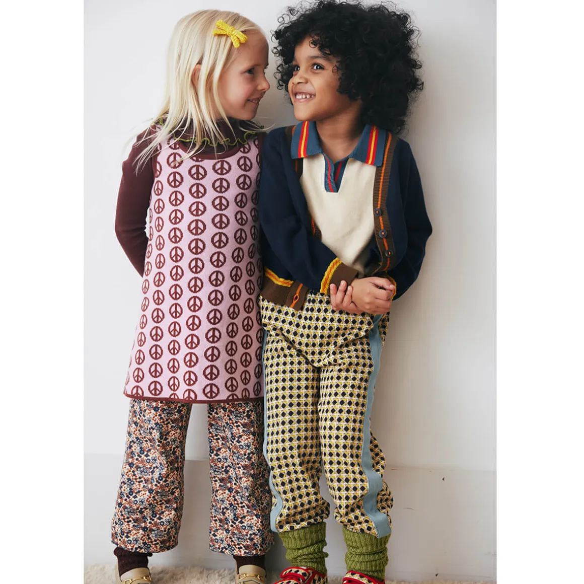 Prudence Dress in Pink Liliac Peace Jacquard by Misha & Puff - Last Ones In Stock - 6-8 Years