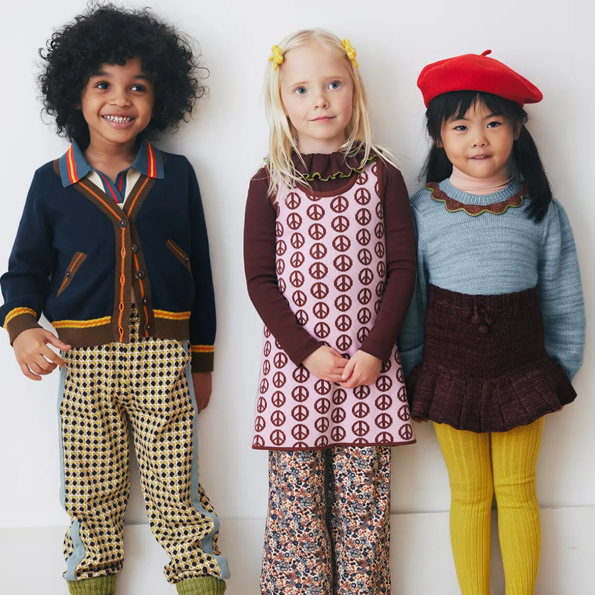 Prudence Dress in Pink Liliac Peace Jacquard by Misha & Puff - Last Ones In Stock - 6-8 Years