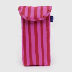 Puffy Glasses Sleeve in Pink and Red Painted Stripe by Baggu