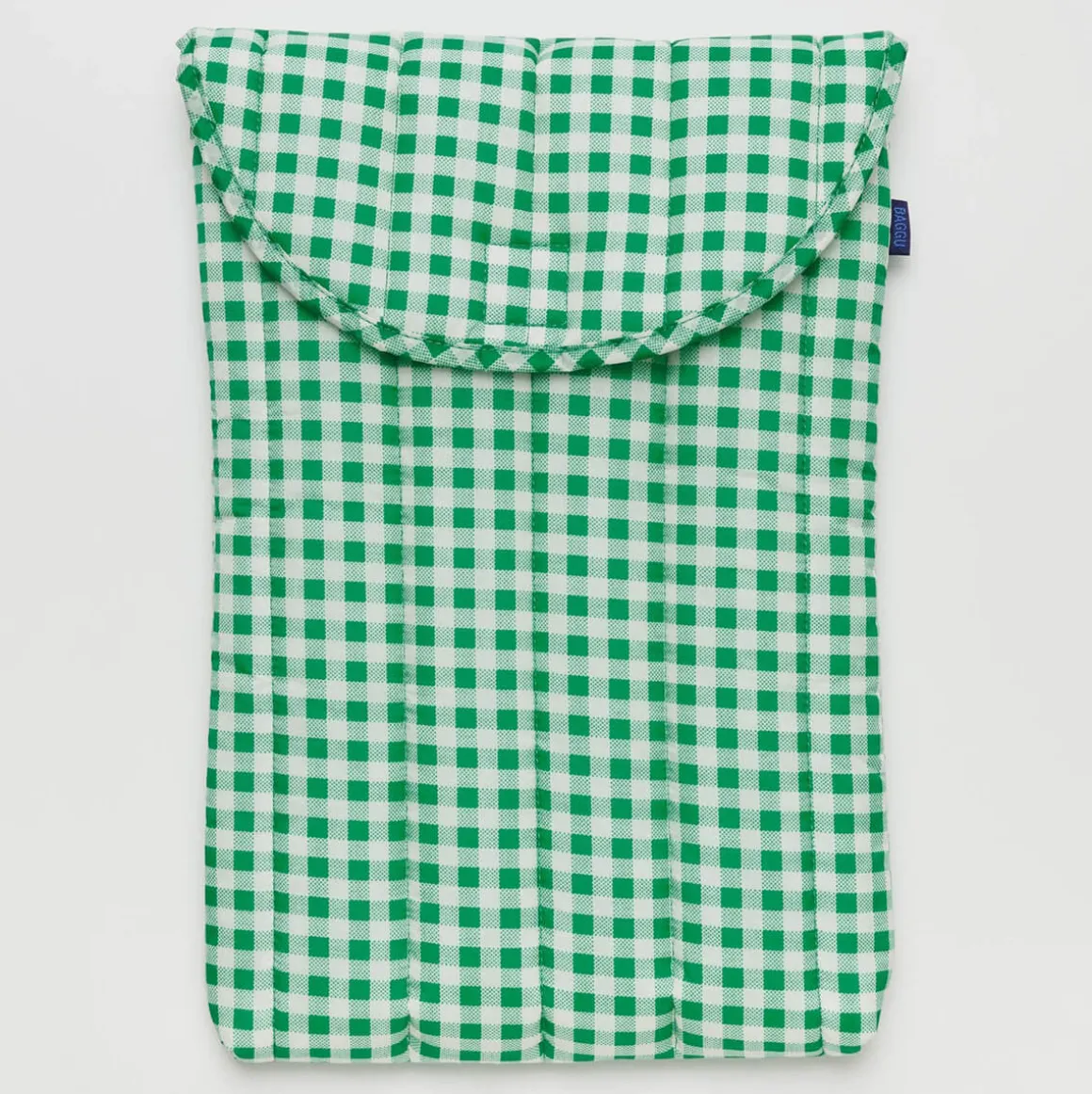 Puffy Laptop Sleeve 16" in Green Gingham by Baggu