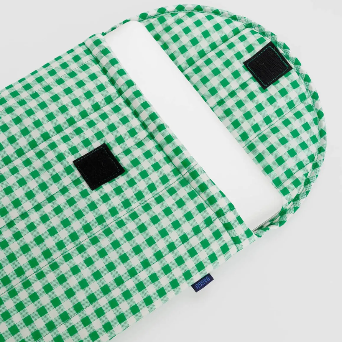 Puffy Laptop Sleeve 16" in Green Gingham by Baggu