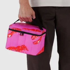 Puffy Lunch Bag in Pink Lobster by Baggu