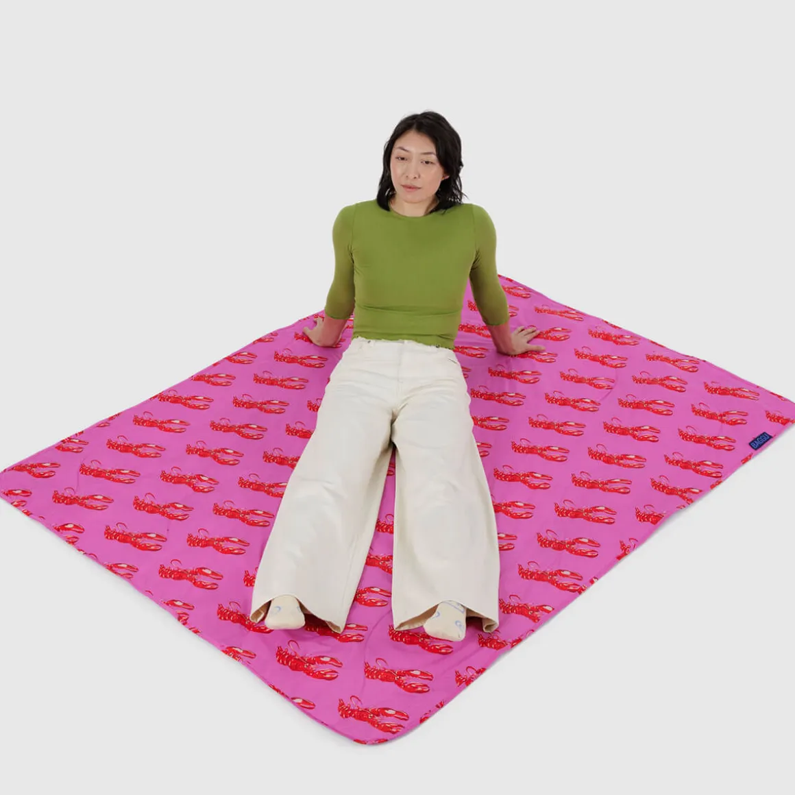 Puffy Picnic Blanket in Pink Lobster by Baggu