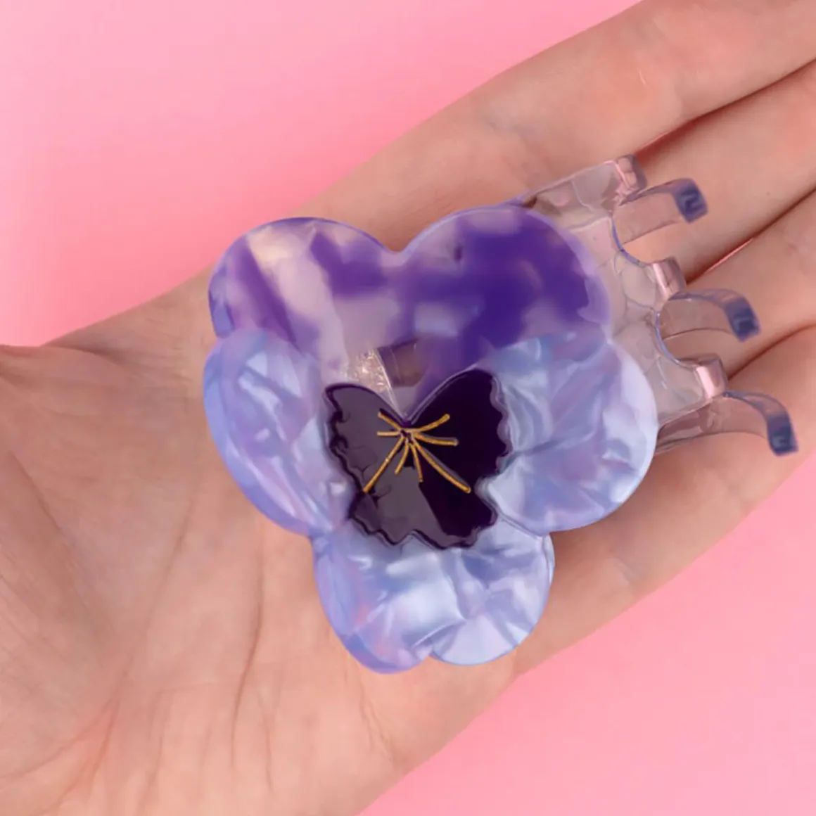 Purple Pansy Hair Claw by Coucou Suzette